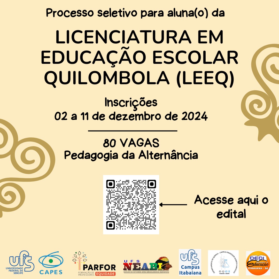 Portal UFS - SELEÇÃO DE ALUNAS(OS) PARA A LICENCIATURA EM EDUCAÇÃO ...
